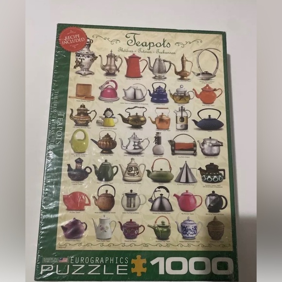 Teapots 1000 Piece Eurographics Puzzle Tea Kettle - Picture 1 of 4